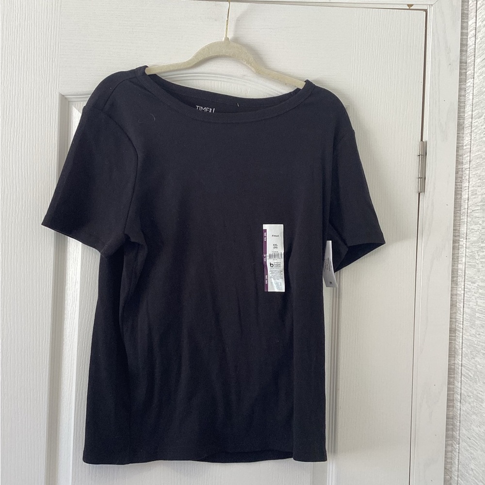 Time and Tru Classic Black Short Sleeve Tee size 2XL BNWT